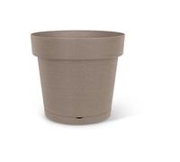 Pot A Réserve D'Eau - Glamour - Taupe 40 Cm - Surface Granuleuse - Intérieur/Extérieur - Design Epuré - Contient Du Bois.