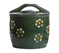 Pot À Riz En Céramique Style Chinois Boîte Alimentaire Hermétique Avec Poignée Cylindrique Conteneur De Grains Déco Plan De Travail Cuisine(A,5kg)