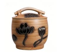 Pot À Riz En Céramique Style Chinois Boîte Alimentaire Hermétique Avec Poignée Cylindrique Conteneur De Grains Déco Plan De Travail Cuisine(D,15kg)