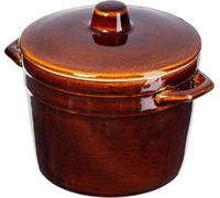 Pot à saindoux - Grès - 2,5 L - FCM - Pour la conservation des aliments - Marron