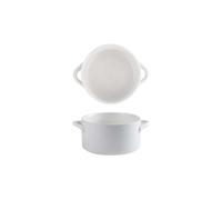 Pot à soupe simple à deux oreilles en céramique pour salade et riz - 14 cm - Blanc semi-clair