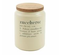 Pot à sucre 1100 ml en céramique, couvercle en bambou, Victionary