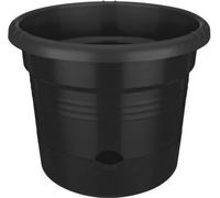 Pot à Tomate Elho Green Basics, Ø 33 x 25 cm, Noir Vif, Avec Tuteur Circulaire, Réservoir d'Eau