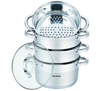 Pot à vapeur - Klausberg KB-7140 - Acier inoxydable - 20 cm - Poignées non chauffantes
