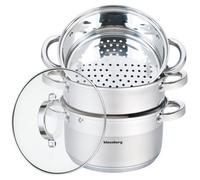 Pot à vapeur - Klausberg - KB-7142 - Acier inoxydable - 22 cm - Couvercle inclus