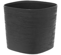 GARDEN ID Respect - Pot avec Réserve d'Eau - Noir Anthracite 25 x 25 cm - Surface Structurée - 100% Déchets Ménagers - 100% Recyclable