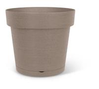 Garden ID - Pot de jardin Glamour réserve d'eau 40 cm taupe granuleux intérieur/extérieur avec bois