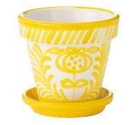 Pot Avec Soucoupe en Céramique Granada 21cm Jaune