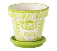 Pot Avec Soucoupe en Céramique Granada 21cm Vert