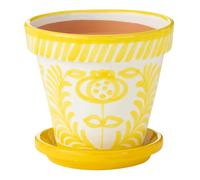 Pot Avec Soucoupe en Céramique Granada 27cm Jaune