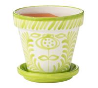 Pot Avec Soucoupe en Céramique Granada 27cm Vert
