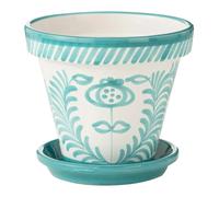 Pot Avec Soucoupe en Céramique Granada 35cm Bleu Aqua