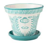 Pot Avec Soucoupe en Céramique Granada 50cm Bleu Aqua