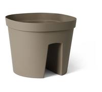 Pot balustrade - GARDEN ID Smile - Taupe 30 cm - S'adapte à toutes les balustrades - Réserve d'eau - recy t 100% recyclable