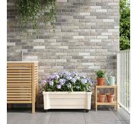 vidaXL Pot de fleurs Calypso sur roulettes, en plastique PP, couleur gris