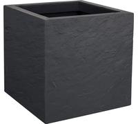 Pot carré 21 L - stockage d'eau - 1 pièce - gris silex - pierre d'imitation