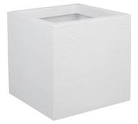 Pot Carré Graphit Up - Blanc Cérusé - 29.5x29.5x29.5 - 21l - Eda Plastiques - Intérieur Et Extérieur