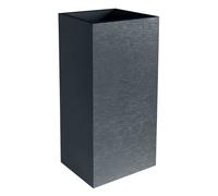 Pot Carré Haut Graphit - Anthracite - 39.5x39.5x80 31l - Eda Plastiques - Intérieur Et Extérieur