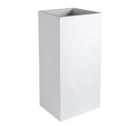 Pot Carré Haut Graphit - Blanc Cérusé - 39.5x39.5x80 31l - Eda Plastiques - Intérieur Et Extérieur