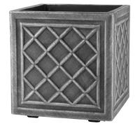 Pot carré robuste avec effet zinc, 32 cm