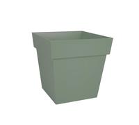 EDA Plastiques Pot carré Toscane avec réserve d'eau 10,2L - 25x25cm Vert Laurier