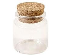 pot cylindrique verre ouverture 33mm liège 5x4.7cm - générique bt3000 Transparent G