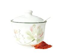 Pot d'assaisonnement en céramique for la maison, sucrier de Style japonais | Pot de stockage de sucre avec couvercle, récipient à sel et poivre peint à la main for Bar à café, Restaurant maison