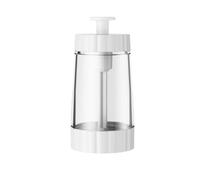 Pot d'assaisonnement transparent, bouteille quantitative pour salière de cuisine, bouteille transparente pour salée, récipient d'assaisonnement de type presse (blanc)