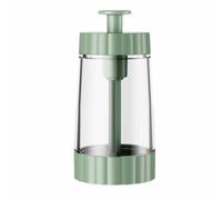 Pot d'assaisonnement transparent, bouteille quantitative pour salière de cuisine, bouteille transparente pour salée, récipient d'assaisonnement de type presse (vert)