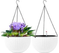 Pot d'auto-arrosage Pot de fleurs suspendu 28cm avec indicateur de niveau d'eau