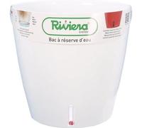 Pot d'auto-arrosage Riviera White Polypropylène Rond Ø 36 x 33 cm