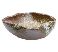 Pot de bonsai fait à la main à Shigaraki - Pot en céramique de forme feuille avec trou de drainage - 15 cm