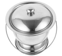 Pot de Chambre avec Couvercle Argenté 1 Set en Acier Inoxydable | Usage Maison et Voyage, Réutilisable, Facile à Transporter, pour Adolescents et Personnes Âgées