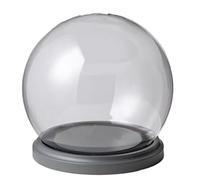 Pot De Cloche À Dôme En Verre, 1 Rond, Boule D'affichage Décoratif Table Avec Base Grise for Plantes, Figurines Collection, Bougies, Médailles(16.5cm)
