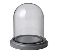 Pot De Cloche À Dôme En Verre, 1 Rond, Boule D'affichage Décoratif Table Avec Base Grise for Plantes, Figurines Collection, Bougies, Médailles(10 * 25cm)
