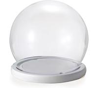 Pot De Cloche En Verre, 1 Pièce, Rond, Boule D'affichage Table Décoratif Avec Base Blanche for Plantes, Figurines Collection, Bougies, Médailles(15cm)