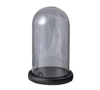 Pot De Cloche En Verre, 1 Pièce, Rond, Boule D'affichage Table Décoratif Avec Base Noire for Plantes, Figurines Collection, Bougies, Médailles(15 * 25cm)