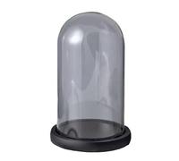 Pot De Cloche En Verre, 1 Pièce, Rond, Boule D'affichage Table Décoratif Avec Base Noire for Plantes, Figurines Collection, Bougies, Médailles(15 * 35cm)