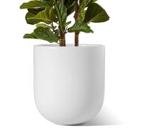 Pot de culture en céramique, grand format, 30 cm, blanc, avec trou de drainage