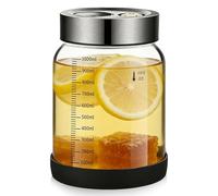 Pot de fermentation avec couvercle, pot de fermentation de 1 L avec valve de fermentation, pot Kimchi avec couvercle hermétique anti-fuite, verre à kéfir pour cornichon, choucroute, bocal à cornichons