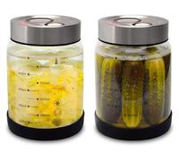 Pot de fermentation Pot à choucroute Bocal à conserves - 1 litre - Verre borosilicaté - Avec couvercle et valve de purge