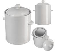 Pot de fermentation - Pot en grès avec collerette - 5 l - FCM - Fabriqué en Pologne - Marron