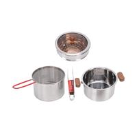 Pot de filtre à huile en acier inoxydable de 47,8 oz avec panier de friteuse, récipient de graisse de bacon de grande capacité pour la cuisine, la friture, le camping, récipient