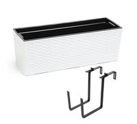 Pot De Fleur A Suspendre Balcon Jardiniere De Balcon 56 Cm Blanc Rattan Rato Multicolore