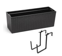 Pot De Fleur A Suspendre Balcon Jardiniere De Balcon 56 Cm Noir Rattan Rato Multicolore