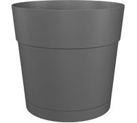 Pot de fleur avec réserve d'eau CAPRI LARGE - Plastique - Anthracite - Rond - L 34,6 x P 34,6 x H 33,2 cm - ARTEVASI
