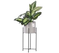 Pot De Fleur Cache pot Rond D 14cm H 17cm Béton Gris Clair Surface Matelassée Orchidée Vase En Céramique Glamour Moderne