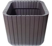 Pot de fleur carré en résine lamé - KETER - Grand - Carré - Noir - 39.5 cm x 39.5 cm x 39.5 cm