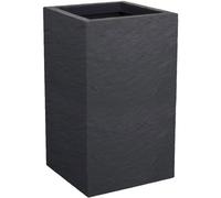 Pot de fleur Carré Haut, 30 cm, EDA Volcania Up, 36 L, 29,5 x 29,5 x H49,5 cm, Gris Anthracite