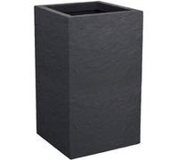 Pot de fleur Carré Haut 30 cm - EDA - Volcania Up - 36 L - Intérieur/Extérieur - 29,5 x 29,5 x H49,5 cm - Gris Anthracite